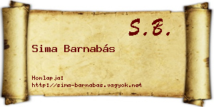 Sima Barnabás névjegykártya