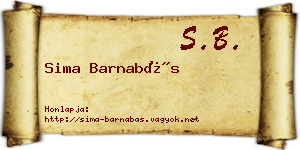 Sima Barnabás névjegykártya